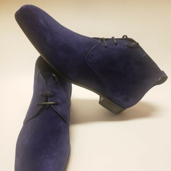 Salvatore Ferragamo Dufur Blue Suede Ankle Boots main image 4